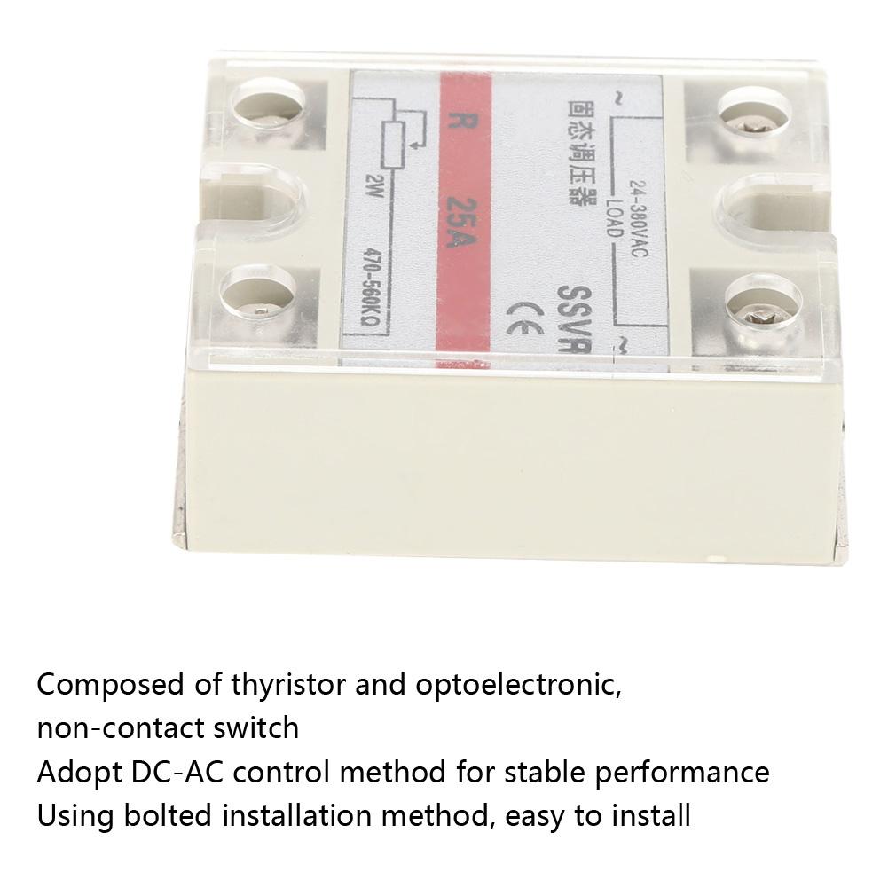 SolidState Voltage Regulator Single Phase Relay Module Low Frequency SSVR25A VA 24380VAC