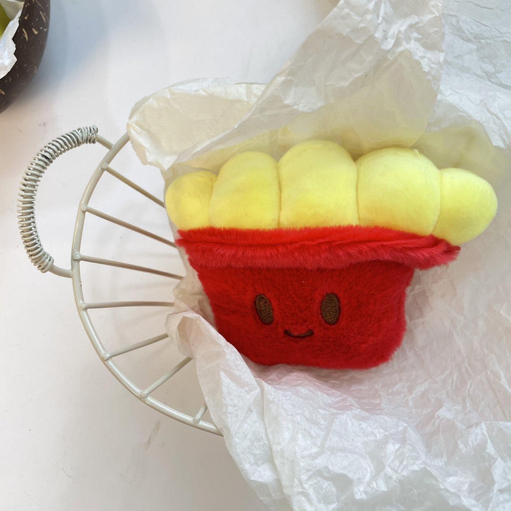 Roztomilý Kreslený Hamburger a Hranolky Plyšový Batoh Přívěsek na Klíče Panenka