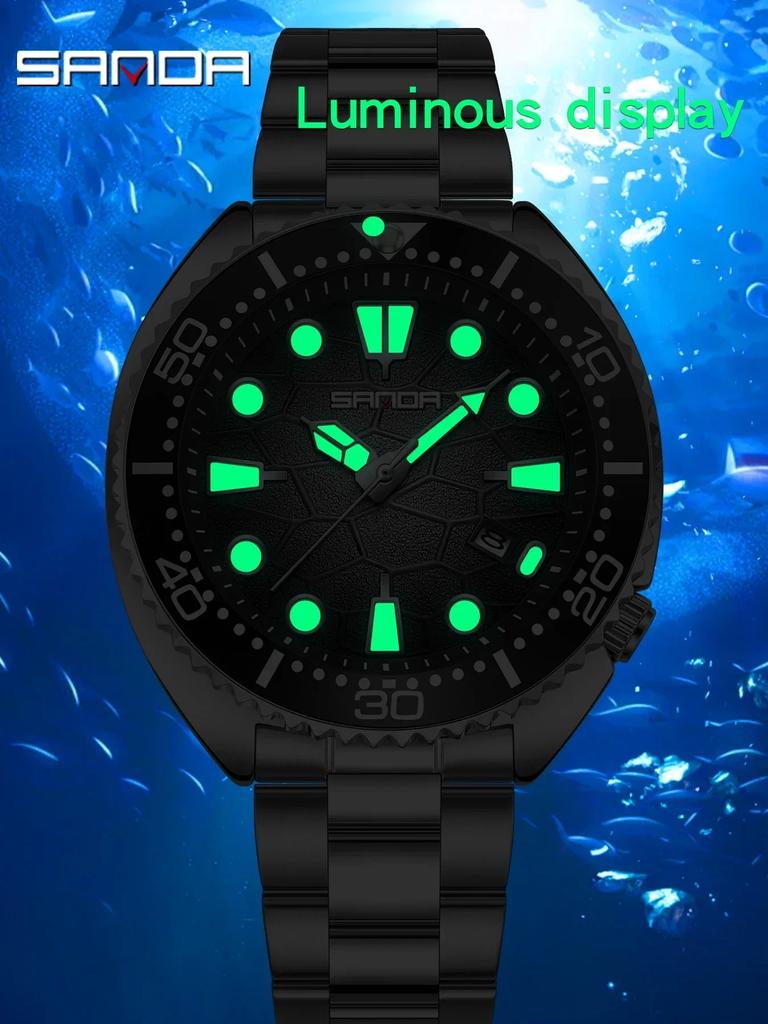 SANDA New Business Men Quartz Watch Date Waterproof Luminous Luxury Man Wristwatch Sports Stainless Steel Men's Watches Male
