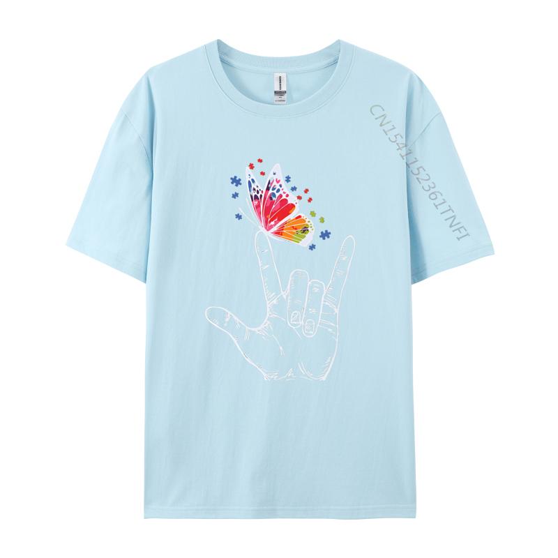 

I Love You Hand Sign Language Butterfly Tshirts Vintage Tshirt Printed Tshirt Cute Pattern Tees Tops 4XL