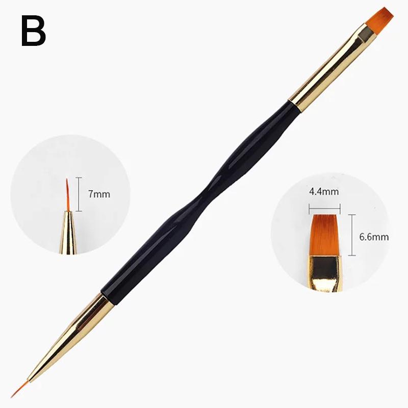 French Stripe Nail Art Liner Brush Set Tips Ultra-tynne linje tegnepenn Dual End UV Gel Malebørster Manikyrverktøy
