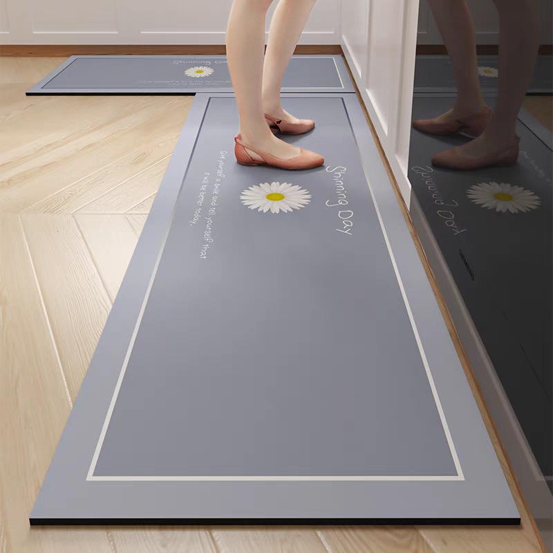 Einfacher Silicoflora Teppich Rutschfest Wasserabsorbierend Schnelltrocknend, Fleckenbeständig - Küchen-Waschküchen-Fußmatte Heimdekoration