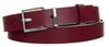 Narrow Genuine Leather Belt with a Square Silver Buckle