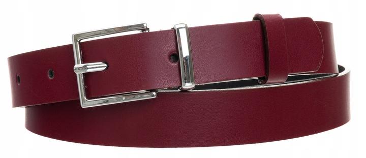 Narrow Genuine Leather Belt with a Square Silver Buckle