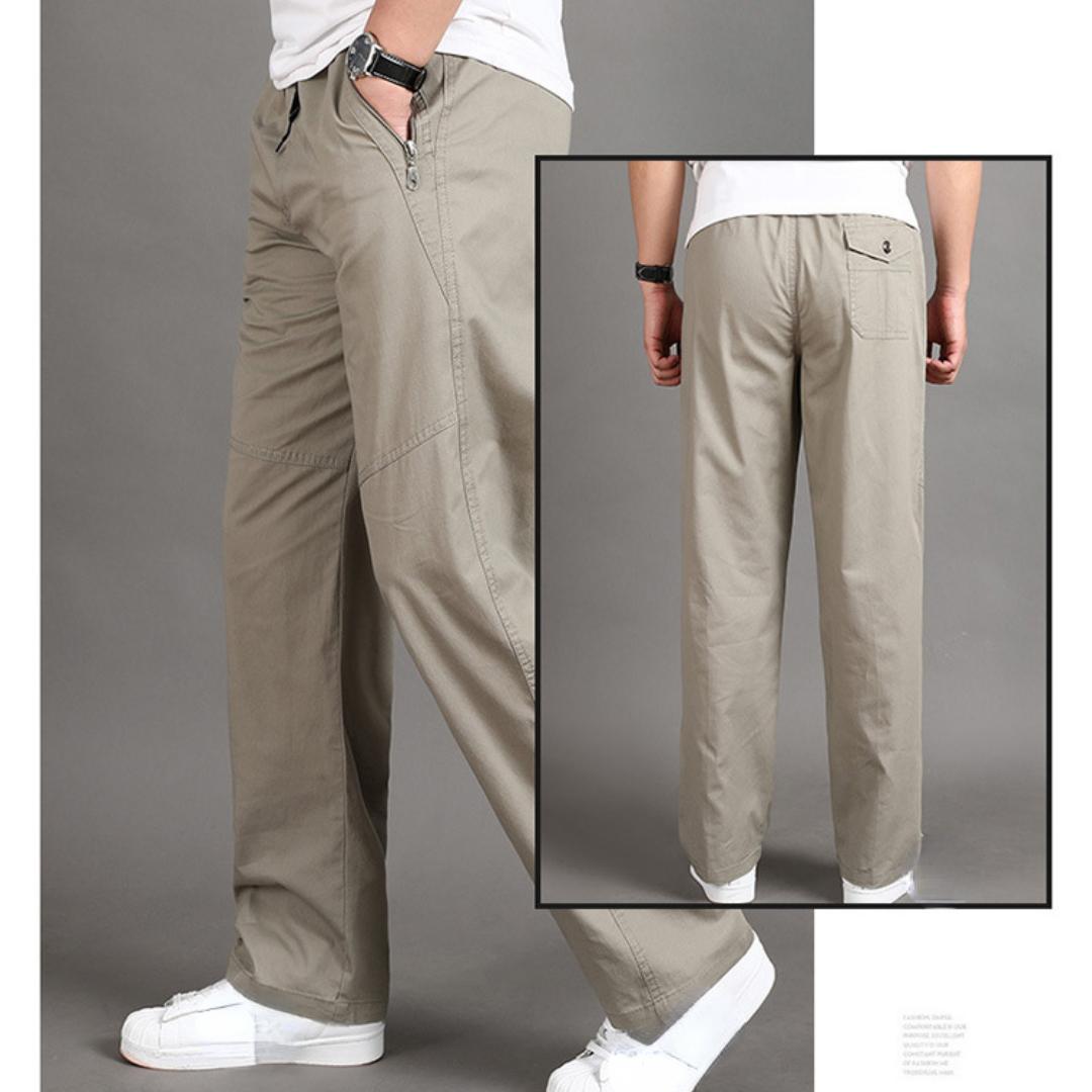 Весенне-осенние новые мужские повседневные рабочие брюки из хлопка — фото 14