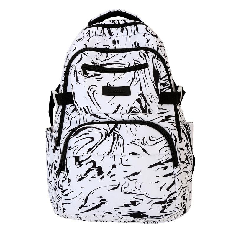 

Школьный рюкзак с принтом, женский рюкзак большой емкости, рюкзак для учащихся средней школы, третьего-шестого класса чёрный/белый