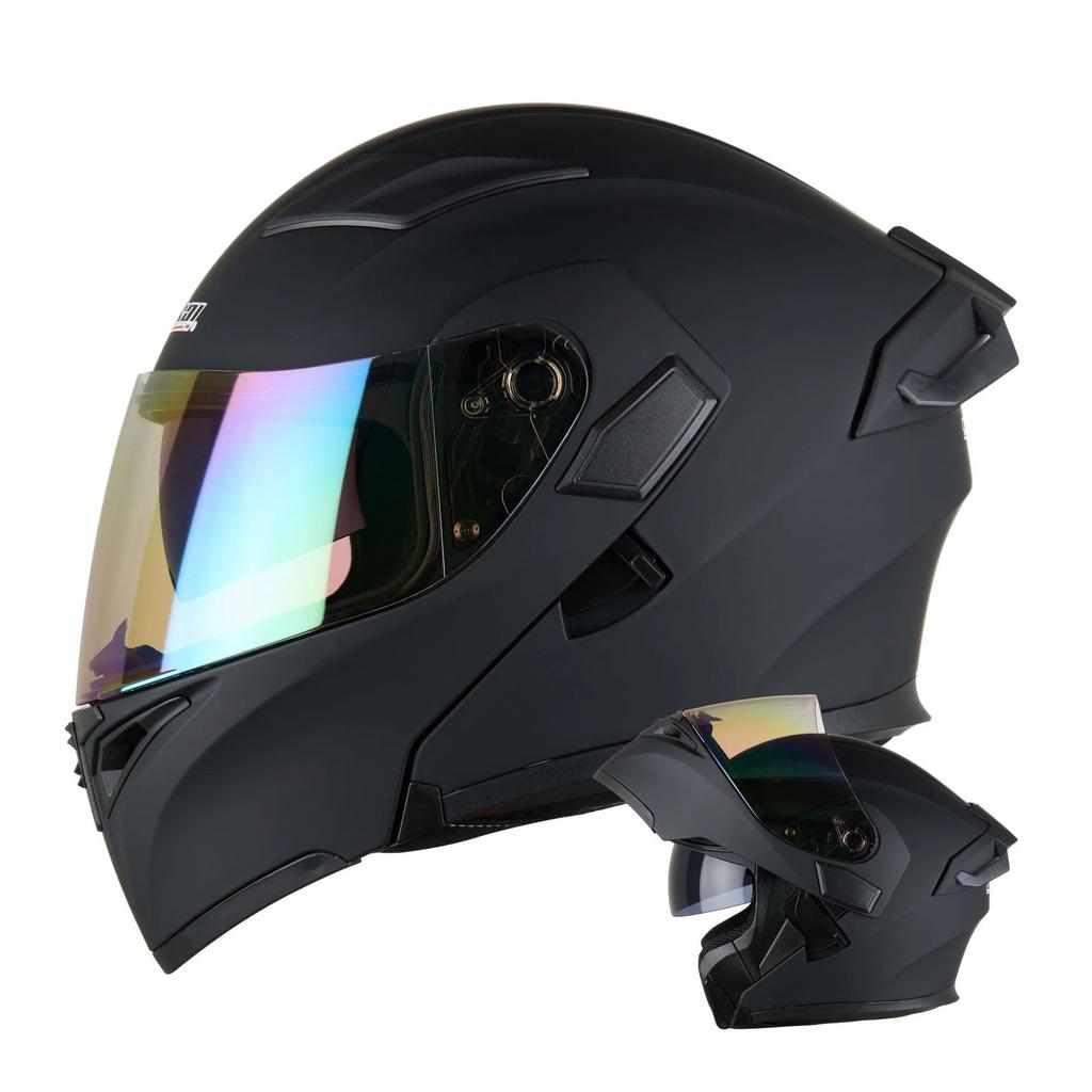 Motorcycle Helmet Unisex Full Face Street Bike Helmet All Season Large Tail Wing Motorcycle Protective Gear