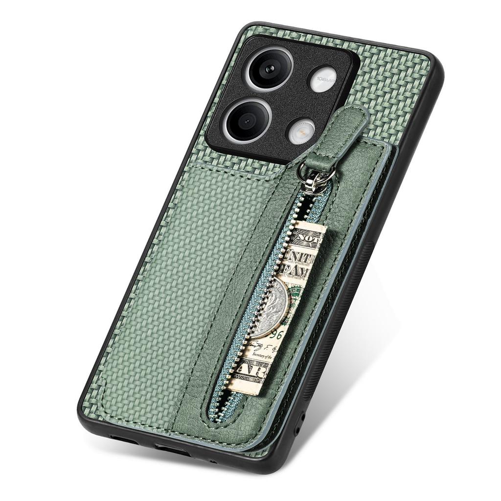 C1-04 For Xiaomi Redmi Note 13 5G Case Leather+PC+TPU Zipper Wallet Phone Cover