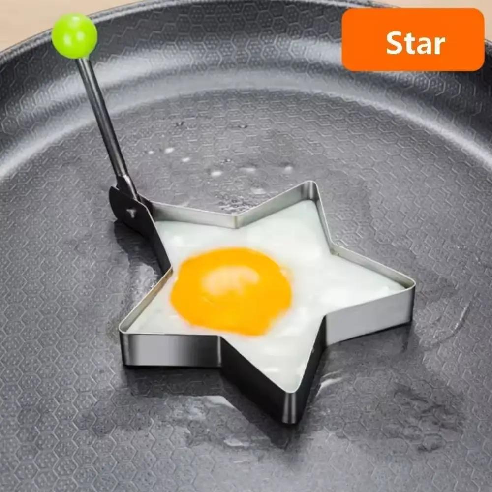 New Stainless Steel Fried Egg Mold Heart Pancake Circle Shape Fried Egg Shaper Kitchen Tools Accessories Egg Tool Bento Art