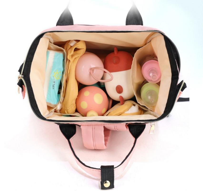 Embroidery Name Large Capacity Mommy Bag Portable Outdoor Travel Multi Compartment Mother and Child Multi Functional Backpack