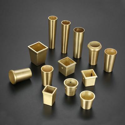 1Pc Sofa Leg Tube Metal Cup Furniture Leg Tip Cap Gold Brass Copper Cabinet Leg Cover Chair Feet Protector Furniture Fittings