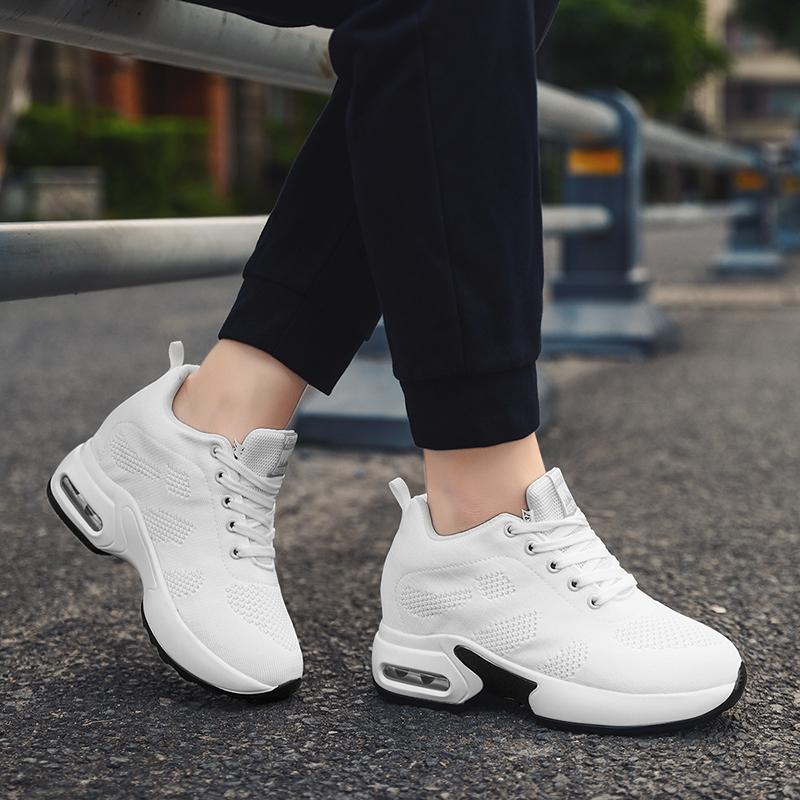 Women High Top Walking Shoes 9 Cm Wedges Sports Shoes Thick Sole Platform Fitness Sneakers Outdoor Ladies Running Jogging Shoe