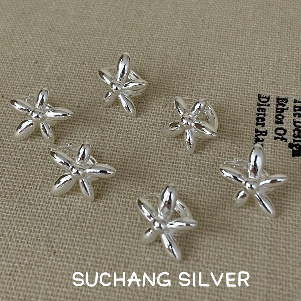 Su Chuang S925 Sterling Silver 3D Floral Earrings for Girls - Exquisite Korean Style