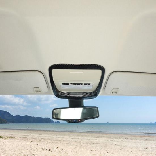 Front Reading Lamp Light Cover Trim For Chevy ColoradoCanyon 14+ Carbon Fibe