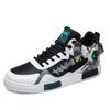 Guochao Men's Shoes Large Size 47 Spring Student High-top Tooling Shoes Men's 46 Graffiti Little White Board Shoes Men's Solid Sole 45