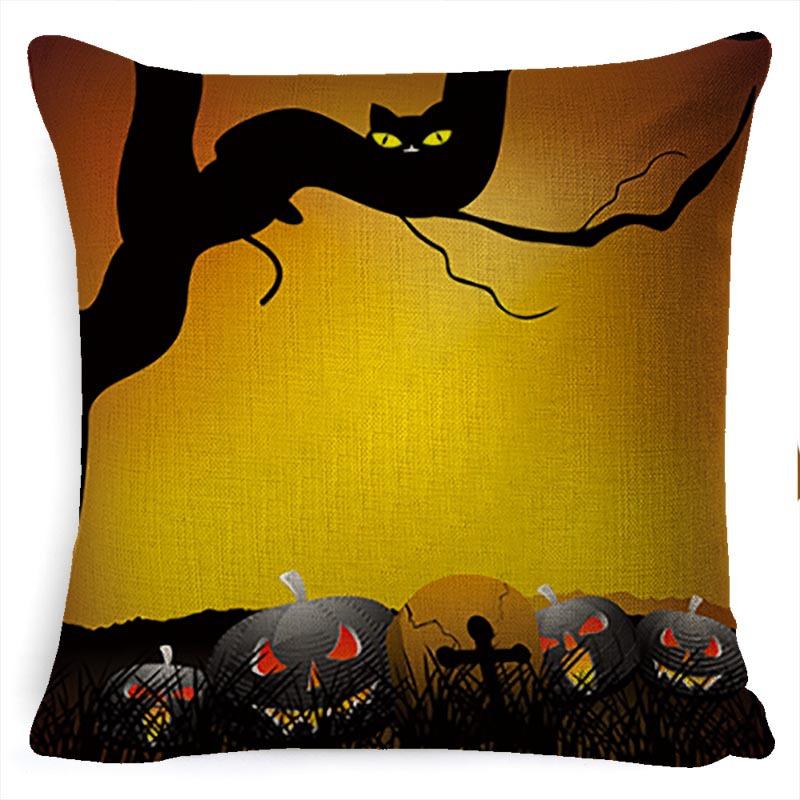 Halloween Pumpkin Horror Series Linen Pillow Cover Car Cushion Pillow