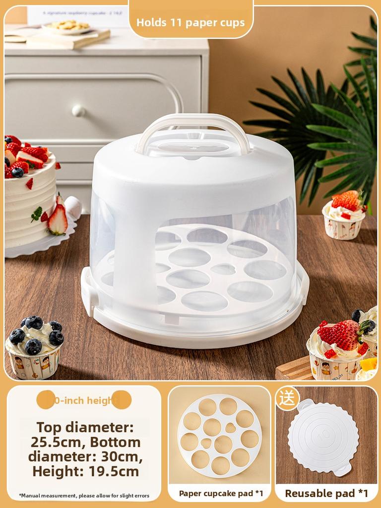 Reusable Transparent Cake Box Handheld Baking Preservation Base Tray for 6 Inch 8 Inch Cakes DIY Baking Tools Kitchen Supplies