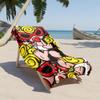 1pc Pop Art Style Vibrant Baby Design with Red and Yellow Accents 2D Printed Microfiber Beach Towel, Quick Dry Super Absorbent