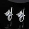 Eight-Pointed Star Moissanite Stud Earrings In S925 Sterling Silver - Women’s Mori Style Ear Jewelry