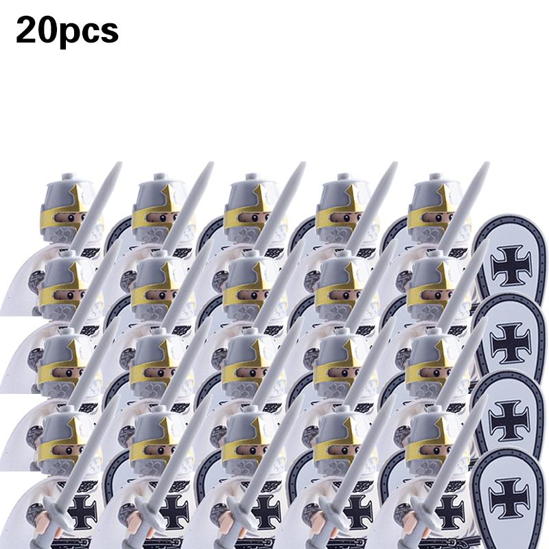 Set militari medievali Action figure Blocchi da costruzione Mattoni Cavaliere romano Soldato spartano Elmo Spada ArmiGiocattoli per bambini