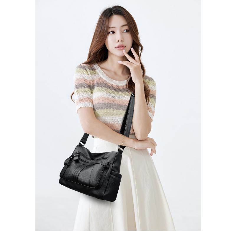 Solid Color Shoulder Crossbody Bag
