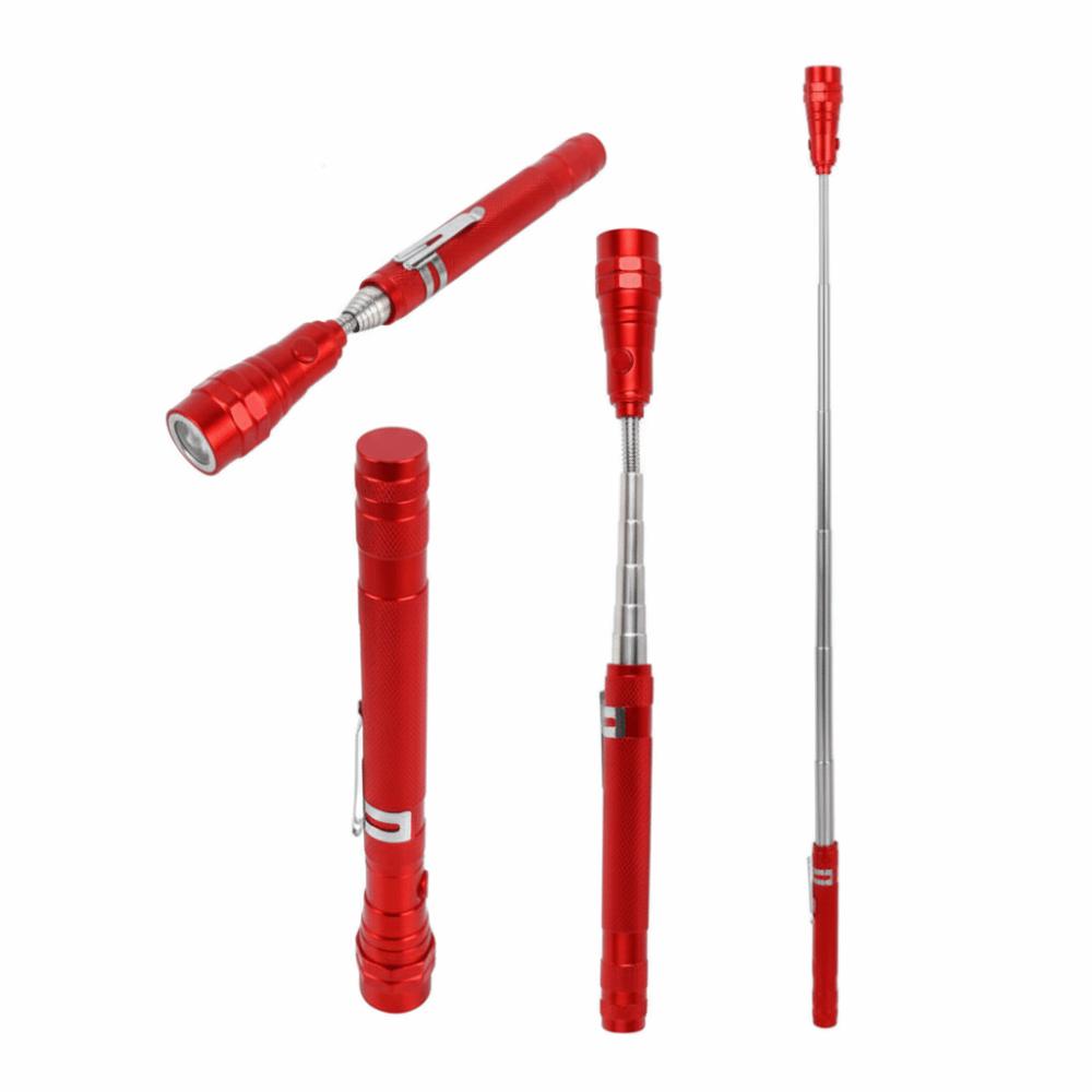 Dual Magnet LED Antenna Light Telescopic Stretching Flexible LED Flashlight Corner Picking