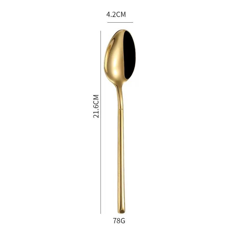 High-grade Gold Cutlery Set: Thickened 304 Stainless Steel Knight Knife, Fork, Spoon for Western Food and Steak (4-piece)