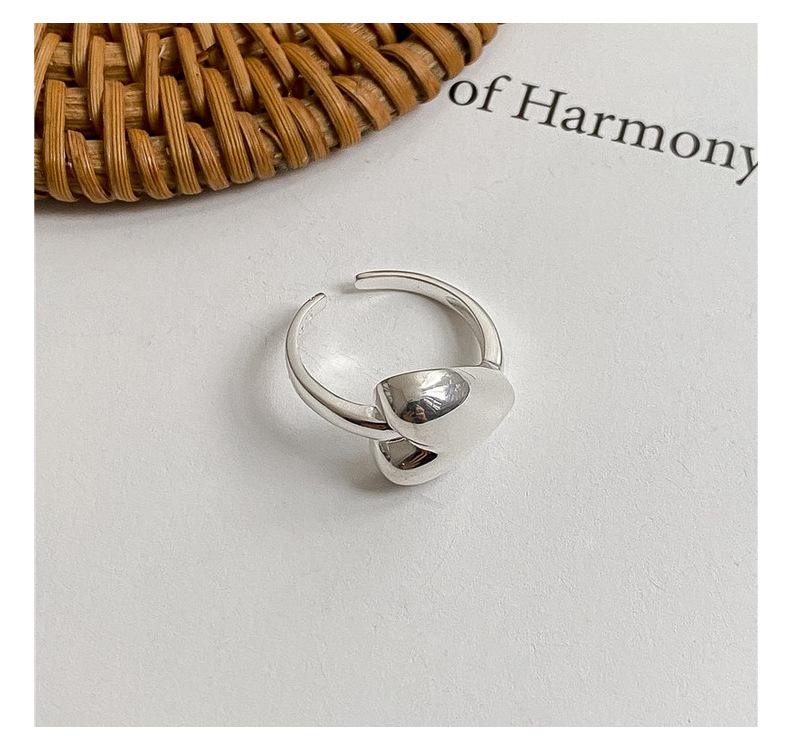 S925 Sterling Silver Heart Ring - Korean Style with Smooth Texture, Perfect for Fashion Bloggers & Heart-Shaped Jewelry Enthusiasts