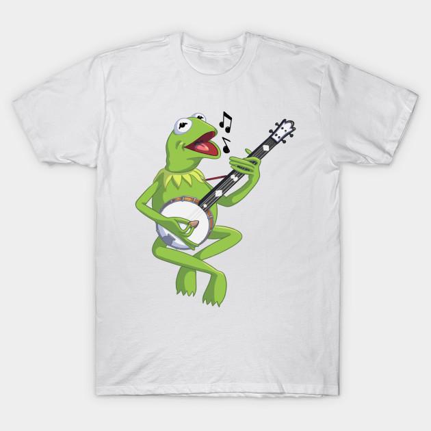 

Men Black Print T-shirt Kermit No-Cut Transfer Paper Print Cotton Tshirt 4XL білий
