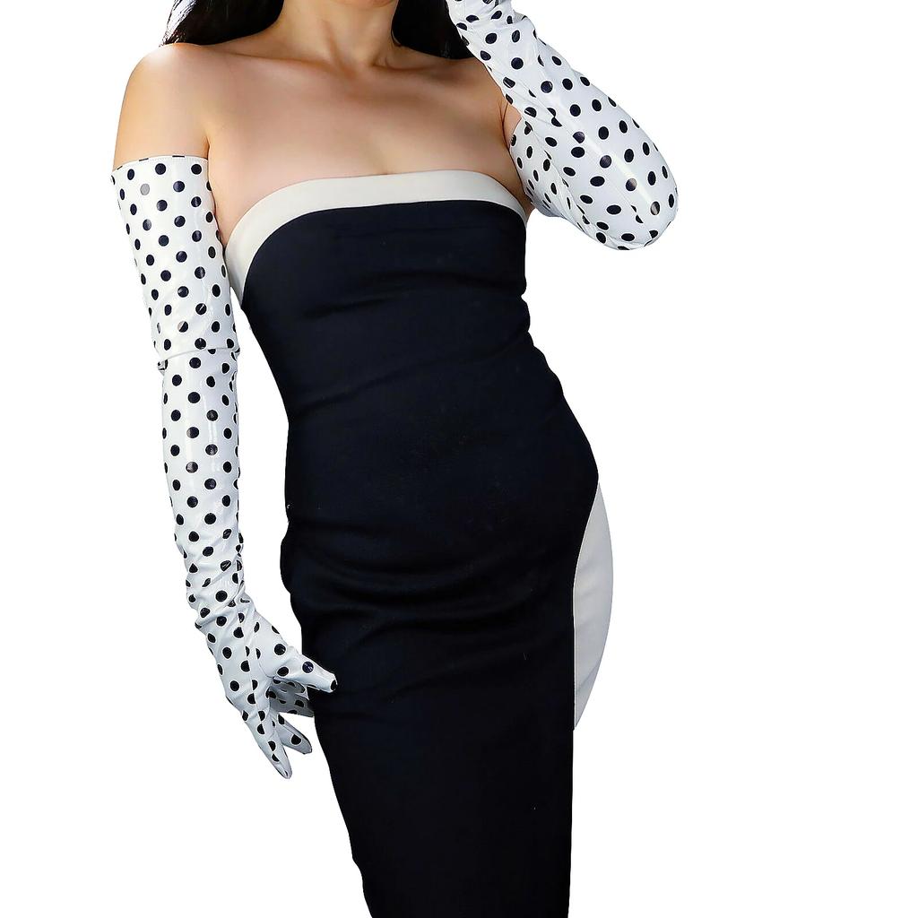 DooWay 70cm Red LONG Leather GLOVES Faux Lambskin Sheepskin Wedding Fashion Cosplay Halloween Costume Evening Opera Glove