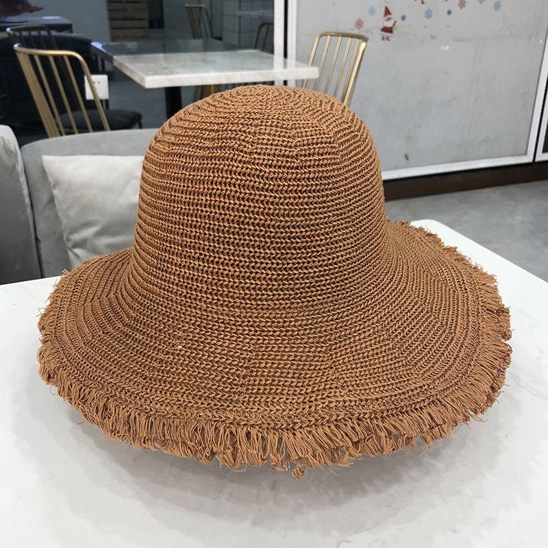 Chapeau de pêcheur d'été pour femmes, tricoté à pompons, voyage, protection solaire, polyvalent, plage, chapeau cloche noir, chapeau d'été