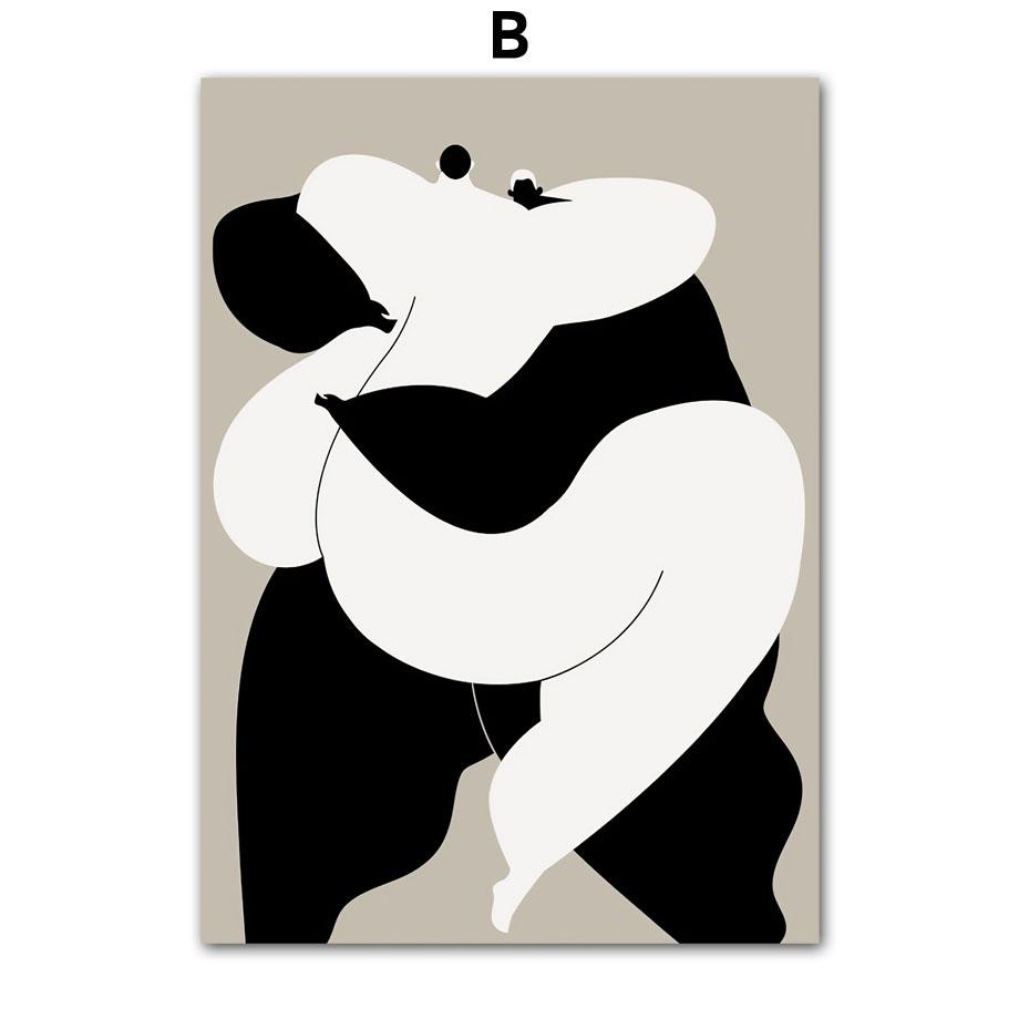 Modern Abstract Line Body Face Vase Minimalism Living Room Decor Posters And Prints Wall Art Canvas Painting Home Wall Pictures