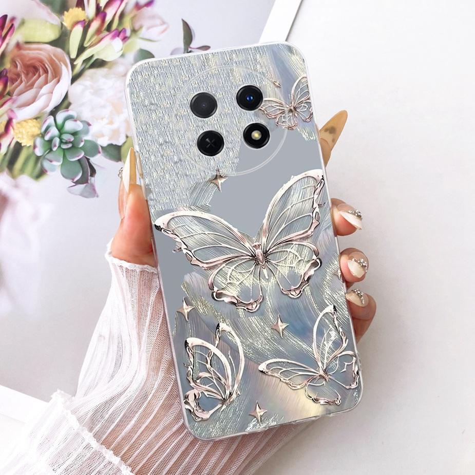 For Huawei Nova Y91 Case STG-LX1 STG-LX2 Stylish Bow Flowers Painted Cover Soft Silicone Case For Huawei Nova Y91 NovaY91 Fundas