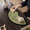 Neue chinesische Teezeremonie-Matte, Diatomeenerde Wasserabsorbierende Teetischmatte, Fächerförmiges Teetischtuch