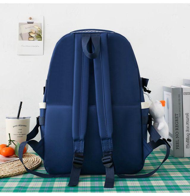 5pcs Backpack Junior High School Students Elementary School Students College Large Capacity, Versatile, Campus Leisure, Dirt Resistant Backpack