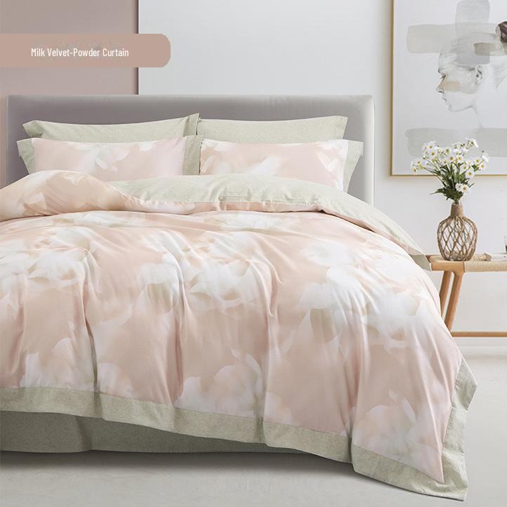 

Комплект из четырех предметов для девочек Duo Xi Ai Milk Velvet: Толстое одеяло и простыня на осень/зиму 229*230 cm