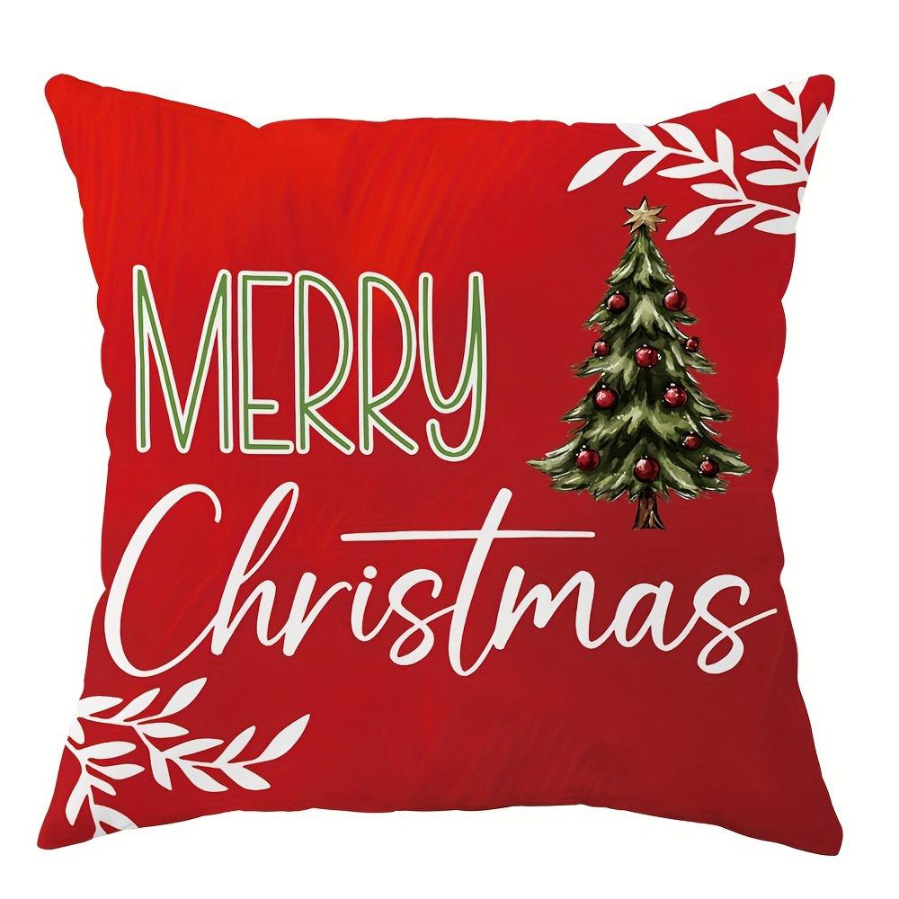 Christmas Decoration Pillow Cover Santa Claus Snowman Merry Christmas Pattern Living Room Sofa Cushion Suite Room Decoration