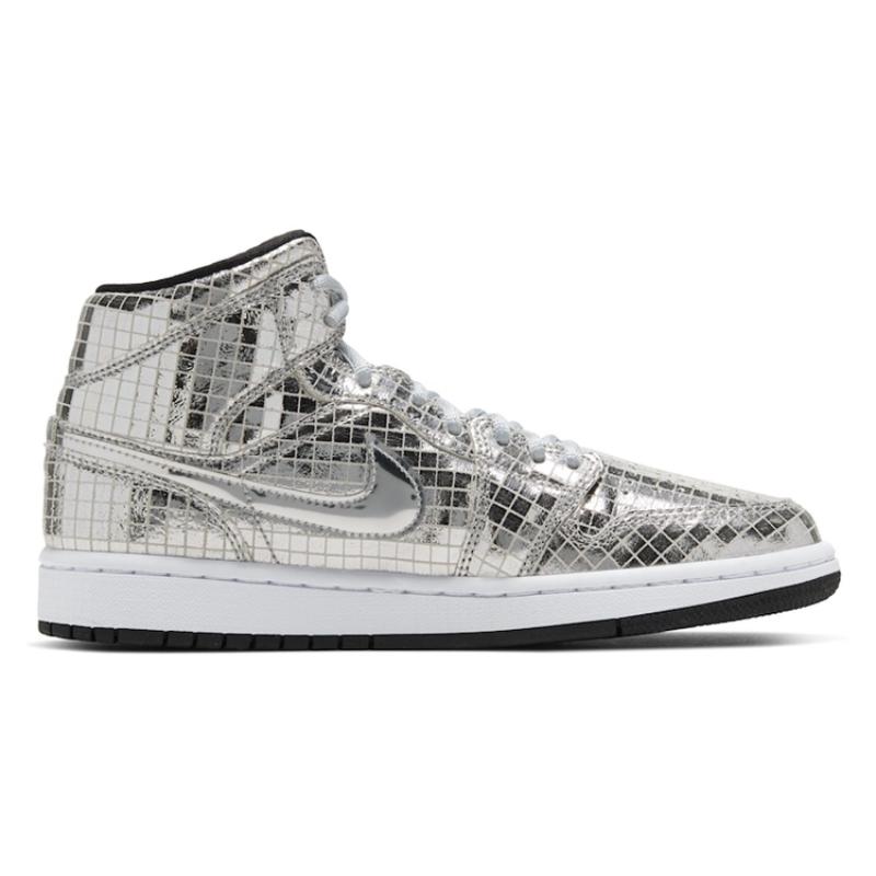 Jordan 1 Mid SE Disco Metallic Silver Women's Jordan CU9304-001