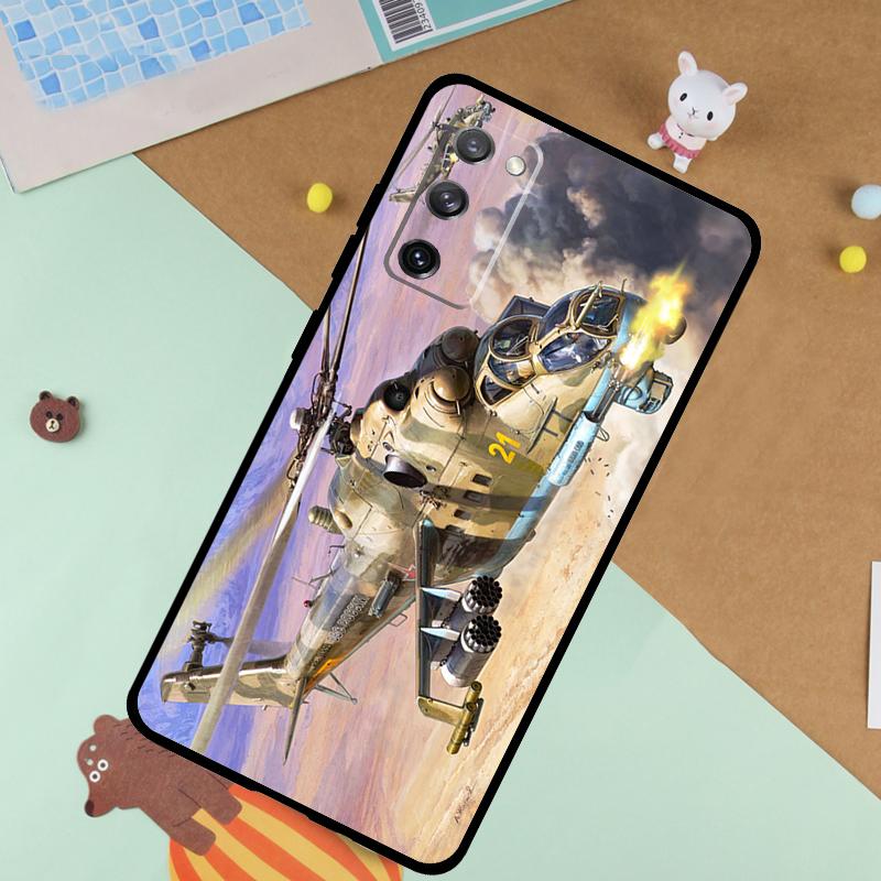 

Mil Mi 24 Hind Helicopter Soft Case For Samsung Galaxy S25 Ultra S9 S10 S20 S22 S21 Plus S23 FE S24 Ultra Funda Cover Galaxy S24