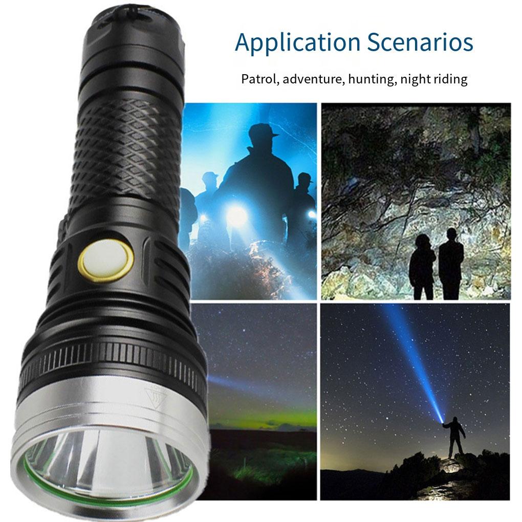 Flashlight Powerful Super Rechargeable Camping Mountaineering Outdoors Torch Portable Brightness Adjustable Supply