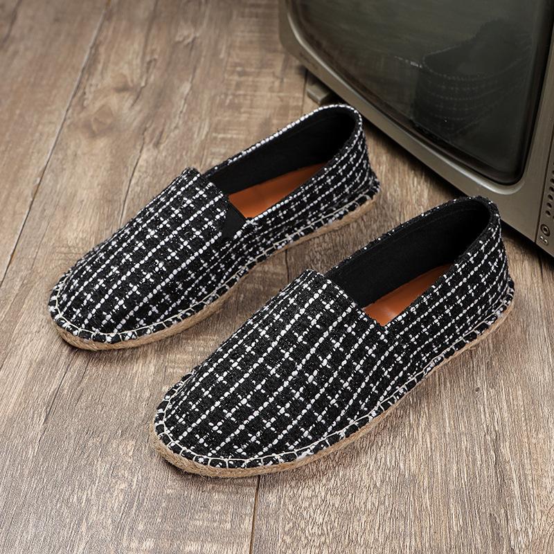 Summer Linen Sole Shoes Straw Retro Fisherman Shoes Cloth Shoes Men's Lazy Shoes Casual Shoes Canvas Shoes Men's Shoes Trendy Shoes