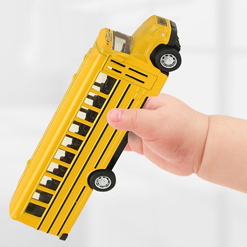 Alloy Inertial School Bus Model Car Model Pull Back Toys Vehicle Gifts Kids Boy Toys For Children Birthday