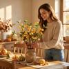 Künstlicher Kürbis Zweig Stecker für Thanksgiving Heimdekoration Herbst Tischmittelstück