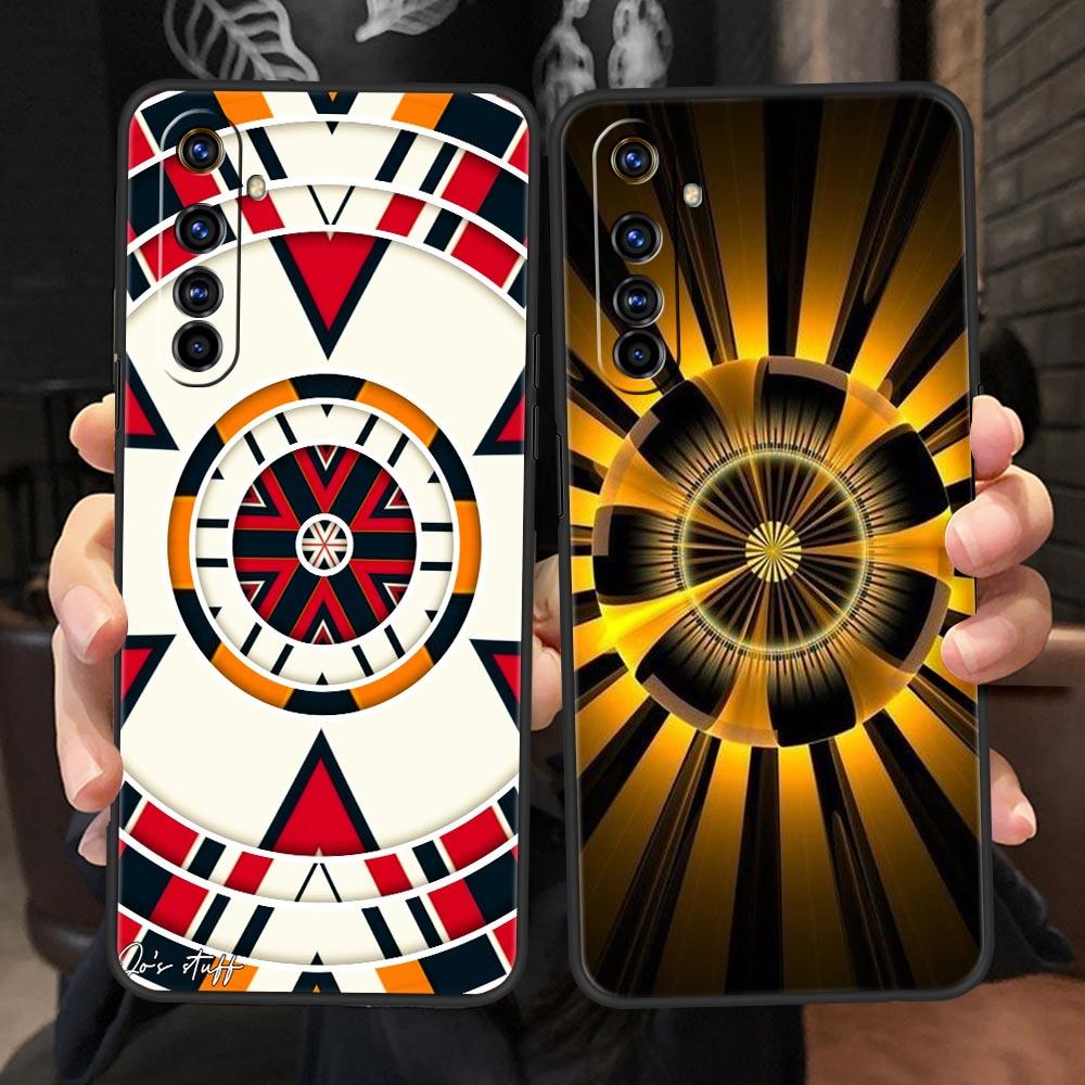 Retro Circular Totem Design Soft TPU For Realme 13 12 11 10 9 Pro Plus GT3 GT2 C21 C25 C35 C53 C55 C67 Pro 5G Phone Case Cover