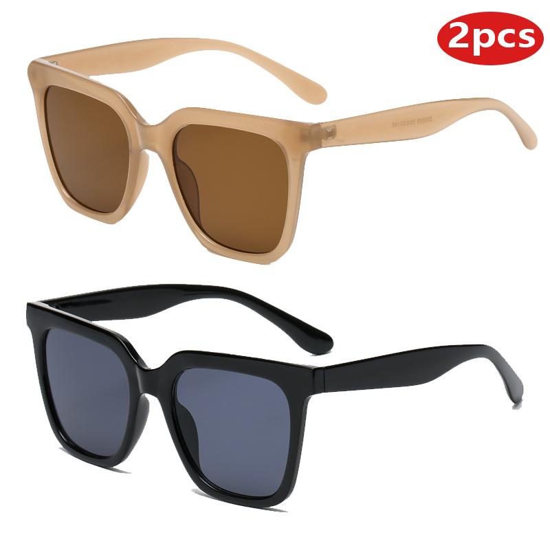 2pcs pack Square Sunglasses Women Luxury Brand Sports Goggles Female Fashion Sun Glasses Classic Vintage Eyeglasses UV400