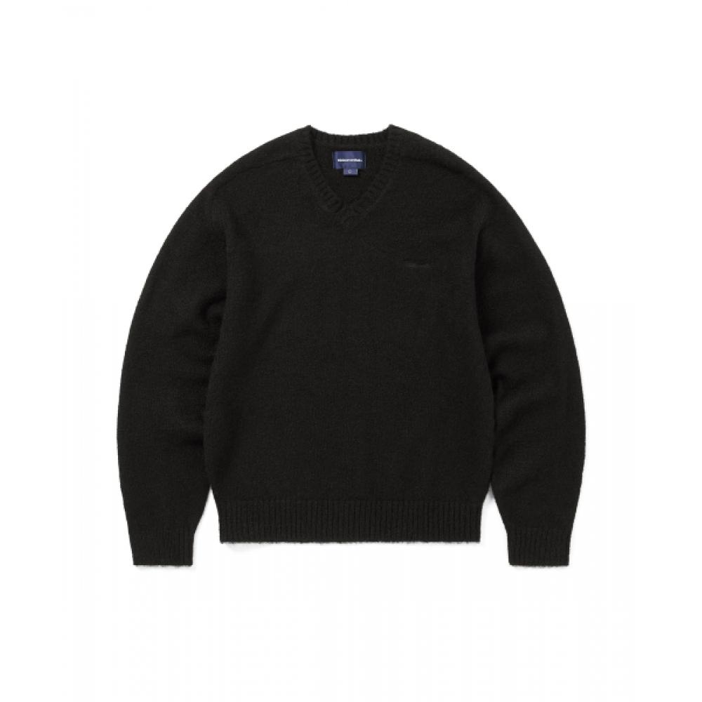 ThisisneVerthat Brushed V Neck Knit Sweater Black S