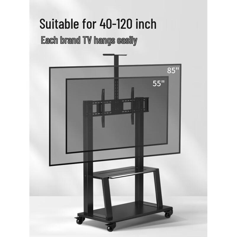 Universal Wheeled TV Stand with Double Storage Shelves
