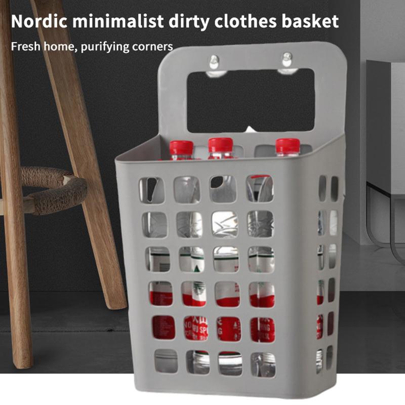 Závěsný koš na špinavé prádlo Úložné koše Držák Organizér Nádoba Víko Nástěnný Otvory pro odvod vody Dětský pokoj Obývací pokoj