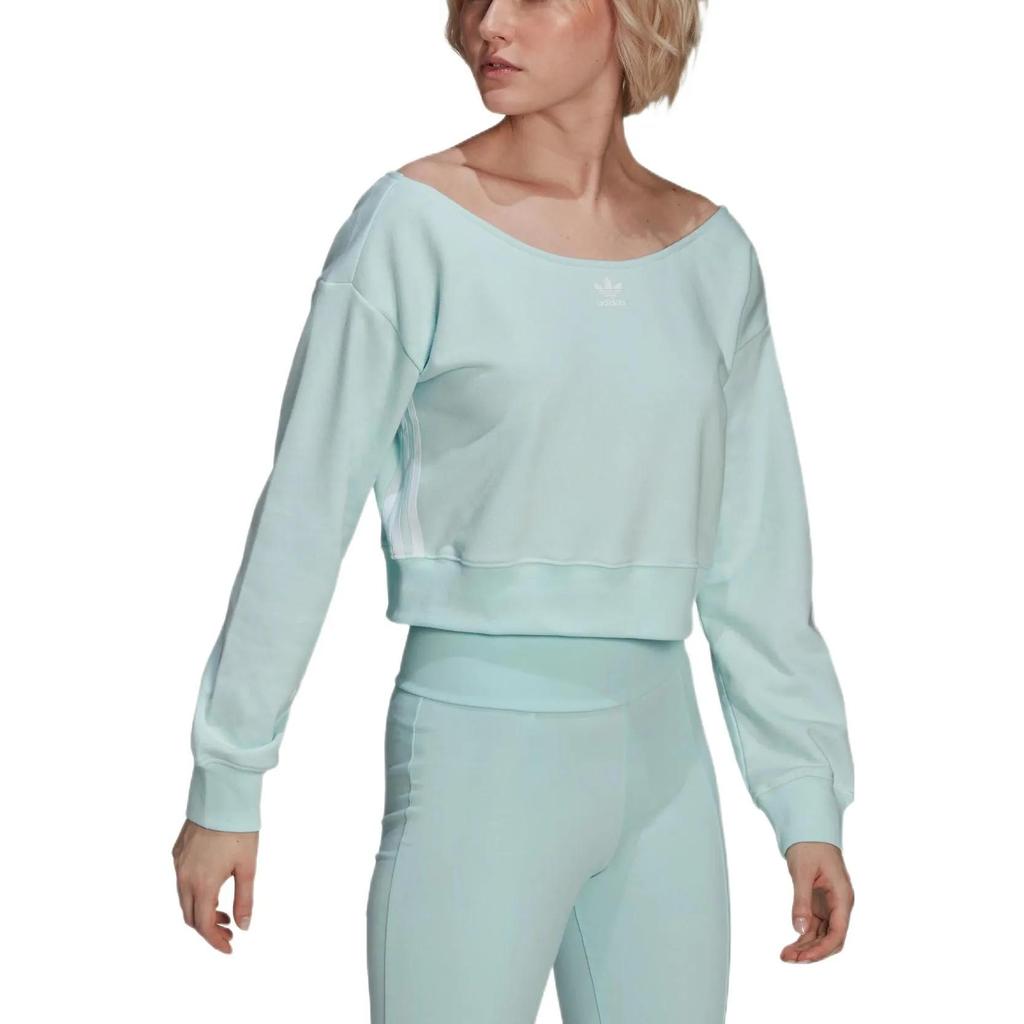 Adidas Originals SLOUCHY CREW Sweatshirt Women's Blue (Unisex) Sweatshirts HU1645