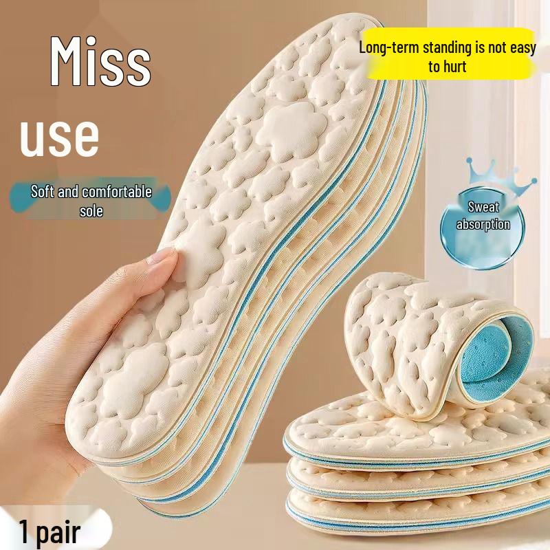 Men's Breathable Sweat-Absorbent Insoles - Soft, Odor-Resistant, Comfort Insoles for Sports & Summer Training